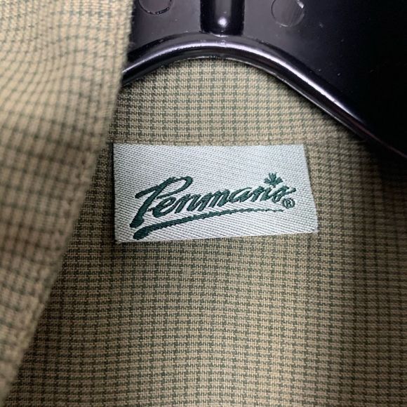 Penman Tank Top Collar Olive Green Button Up Sz XL - Picture 5 of 9